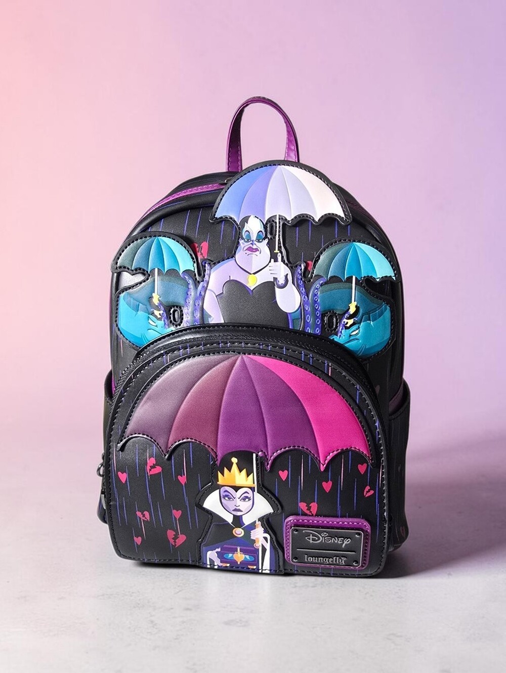 Loungefly Disney Villains Evil Queen Ursula Curse Your Hearts Mini Backpack Nwt